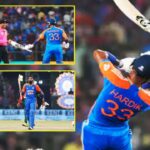 In T20 against Bangladesh bat slipped from hardhik pandyas hand
